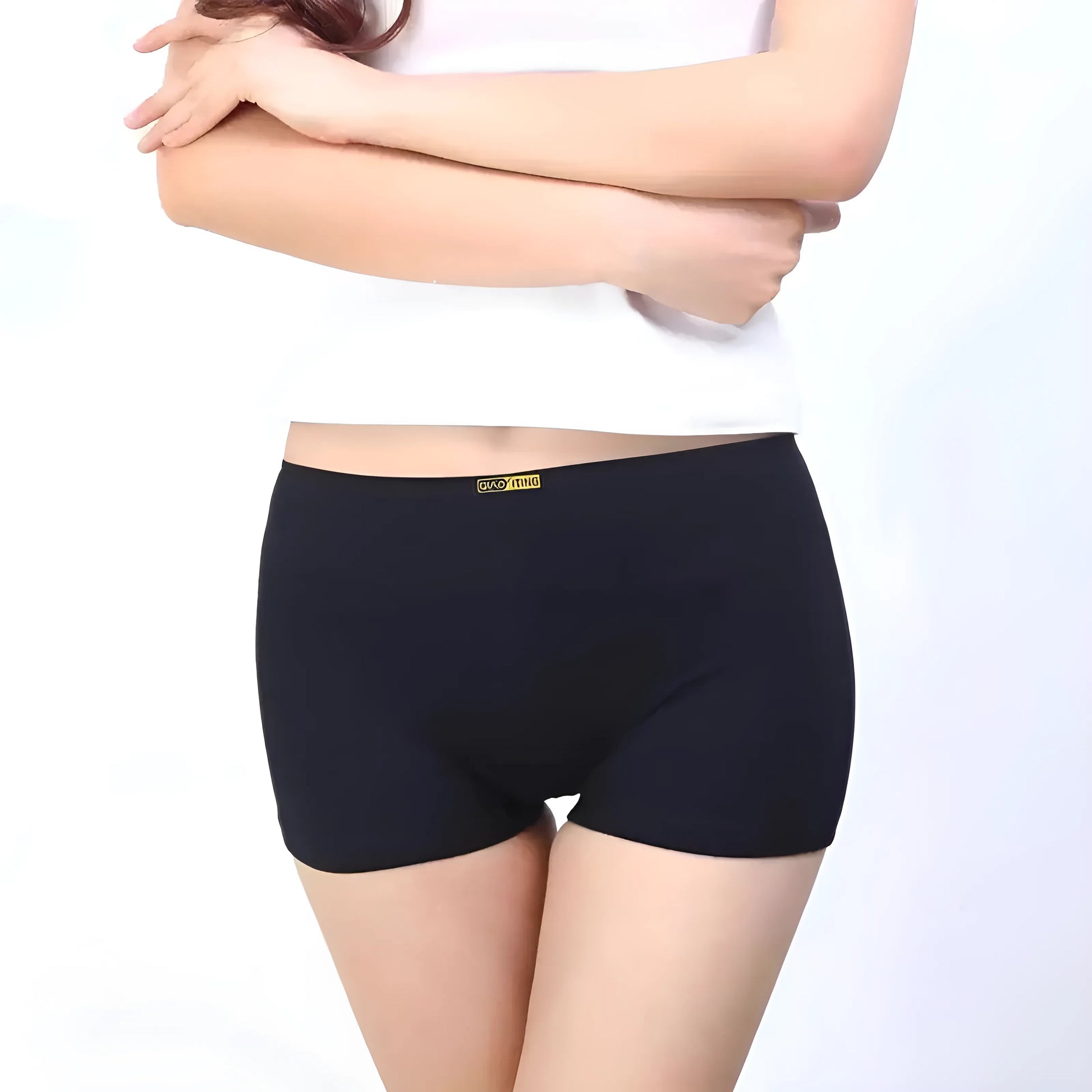 Noir Shorts en coton pour femmes