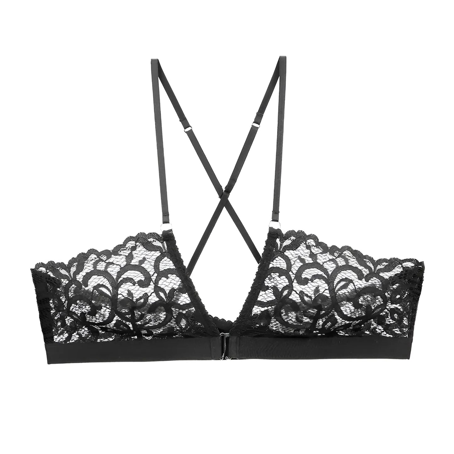 Noir Soutien-gorge à fermeture en dentelle