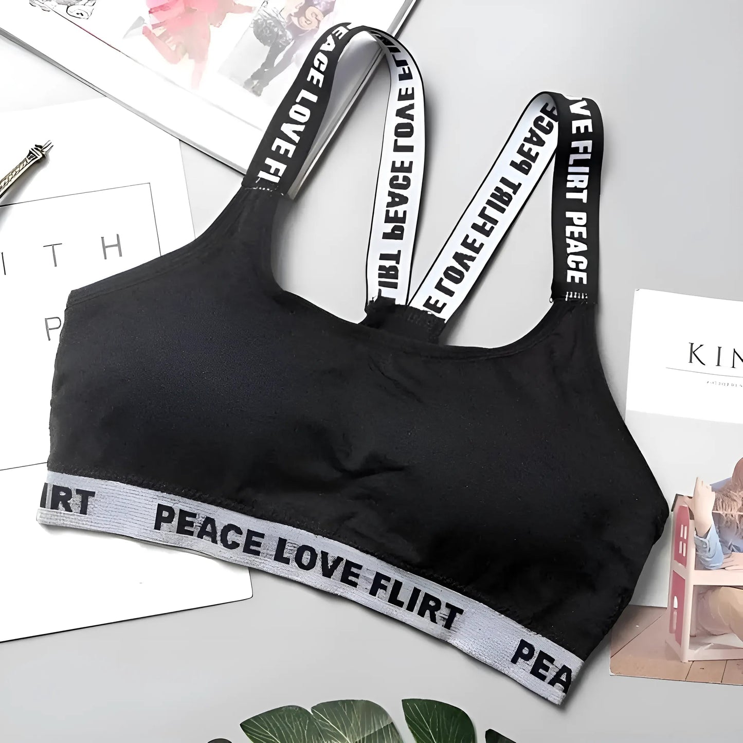 Noir Soutien-gorge de sport universel et respirant