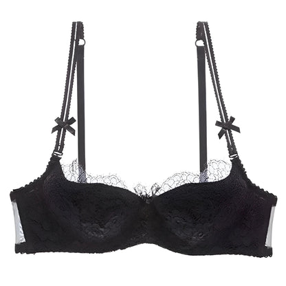 Noir Soutien-gorge en dentelle avec des nœuds