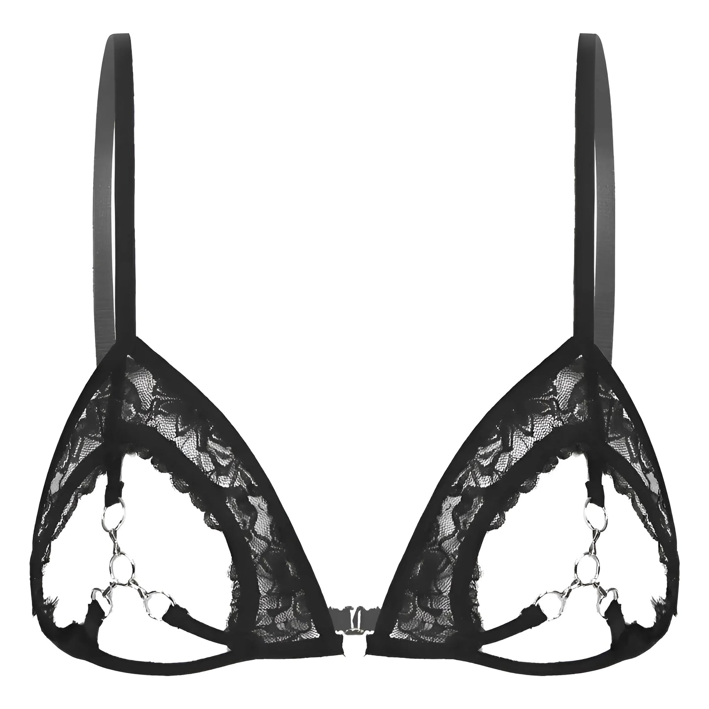 Noir Soutien-gorge en dentelle avec détail découpé