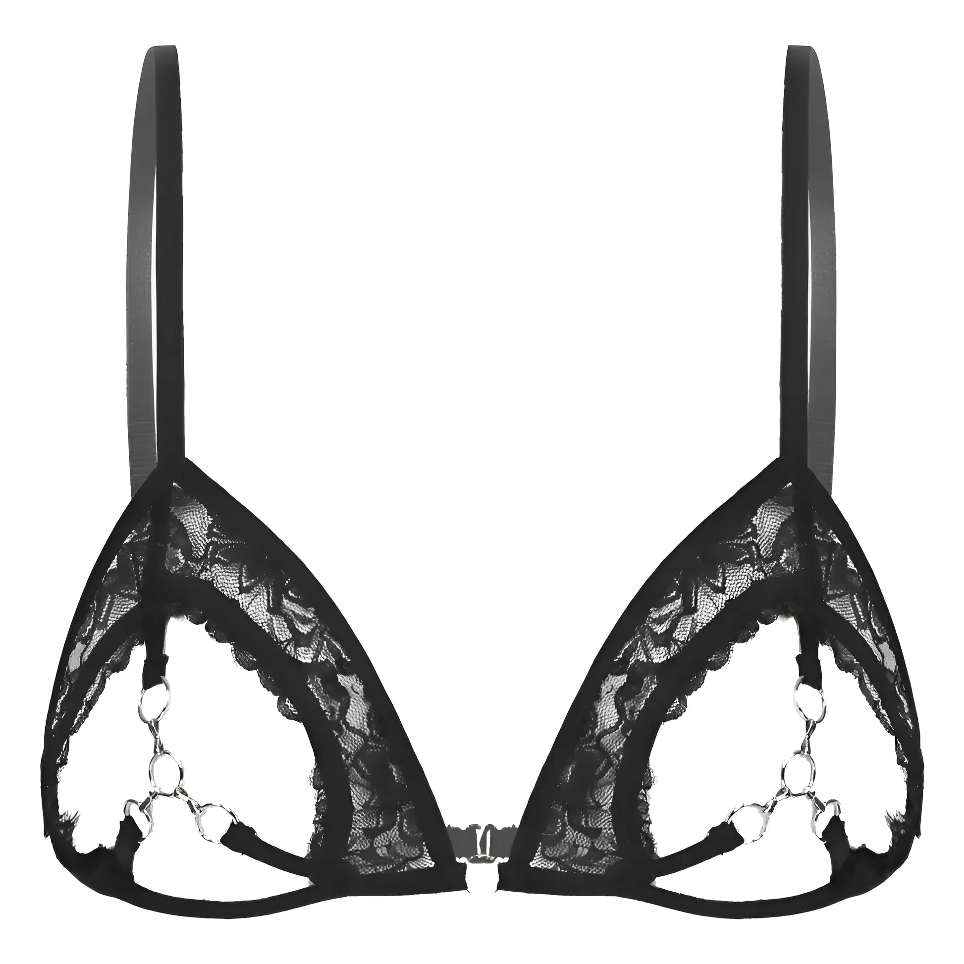 Noir Soutien-gorge en dentelle avec détail découpé