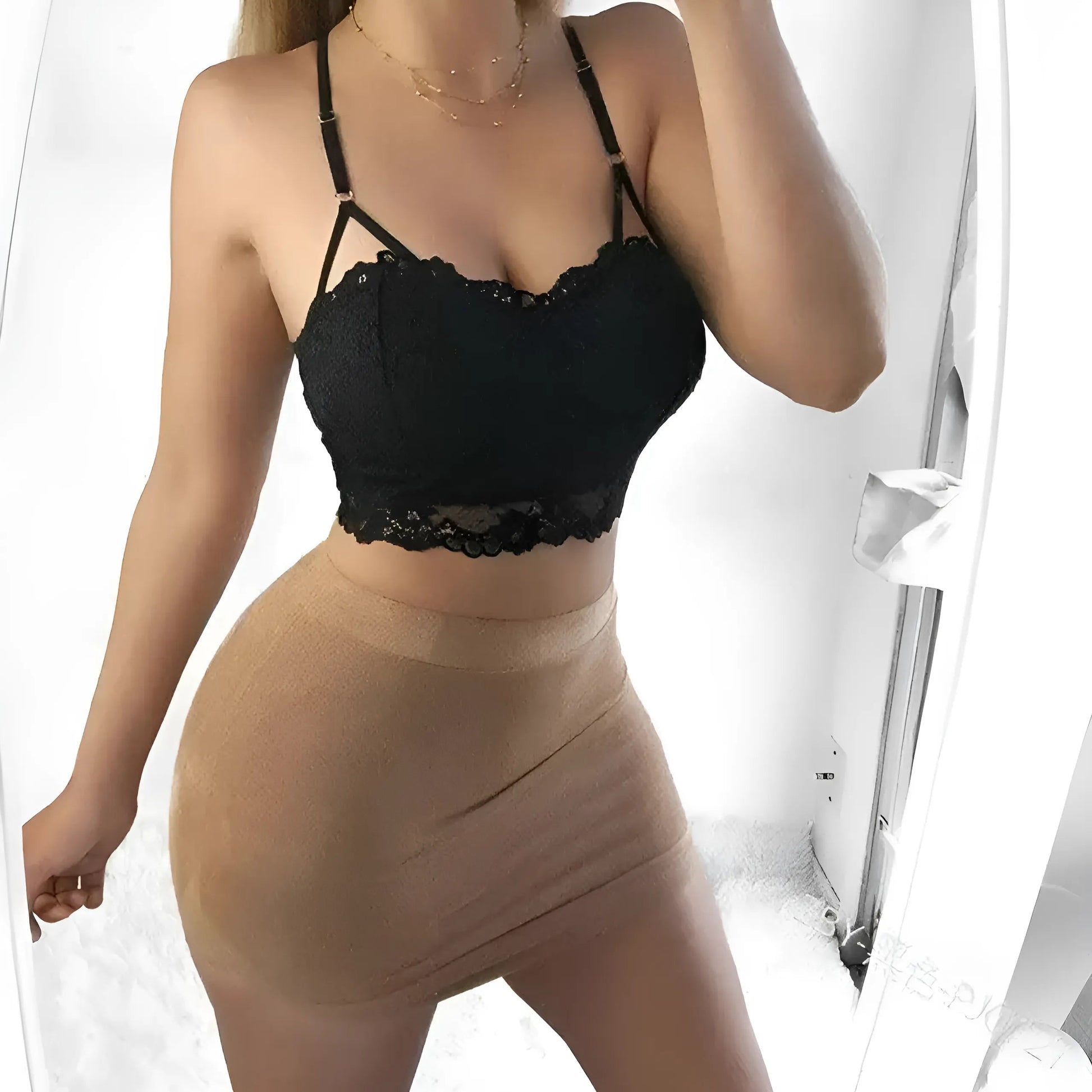 Noir Top en dentelle bralette