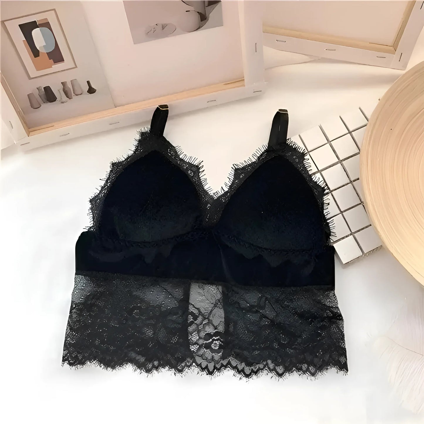 Noir Top en dentelle bralette