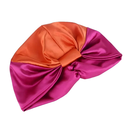 Orange Bonnet de sommeil en satin classique