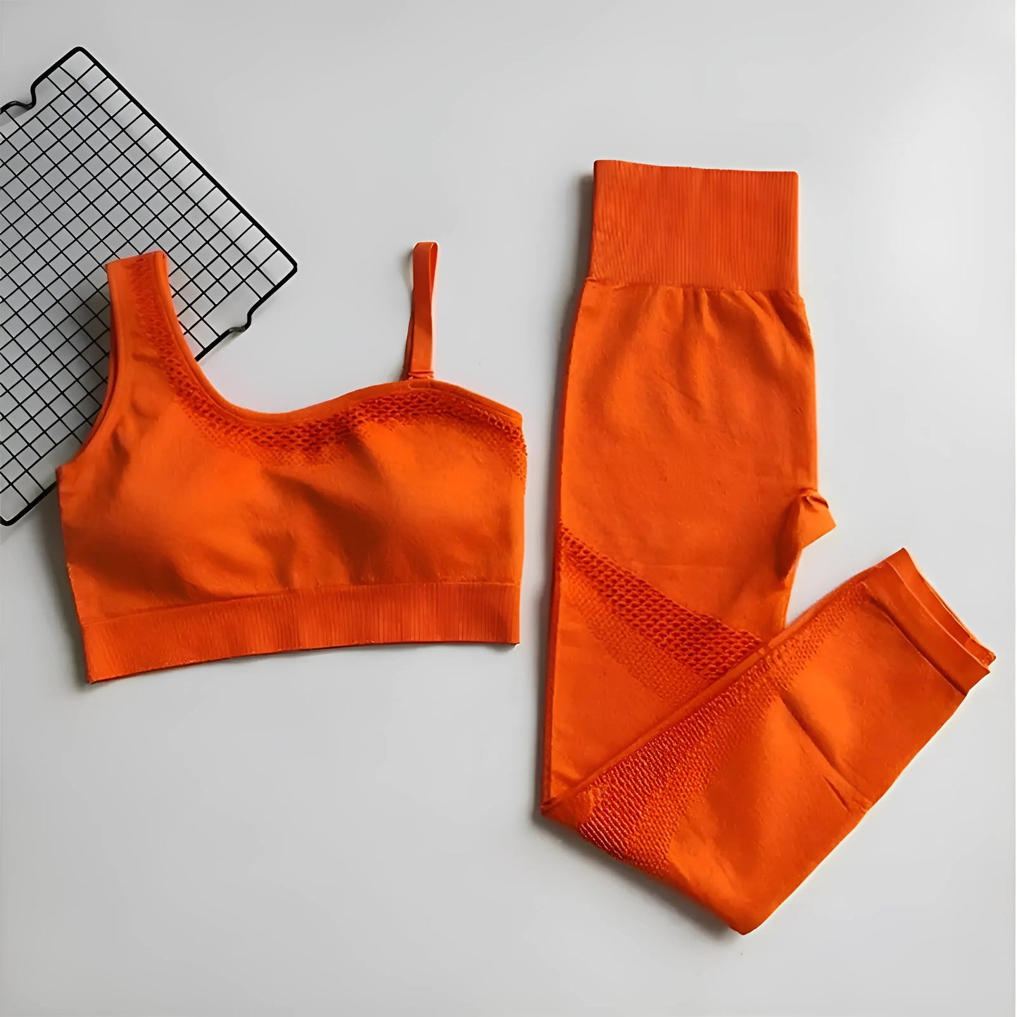 Orange Ensemble de sport à bretelles fines