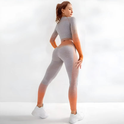 Orange Ensemble de sport bicolore