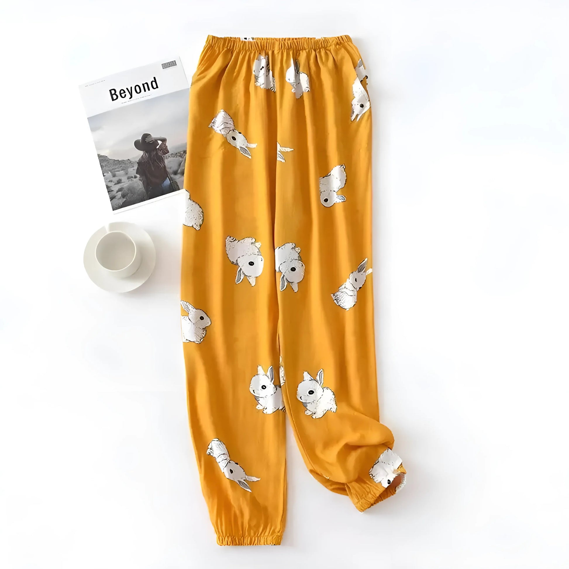 Orange Pantalons de pyjama à motifs colorés