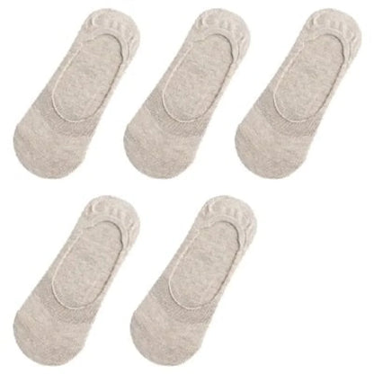 Pack de 5 paires de chaussettes de cheville pour femmes - beige / 35-40