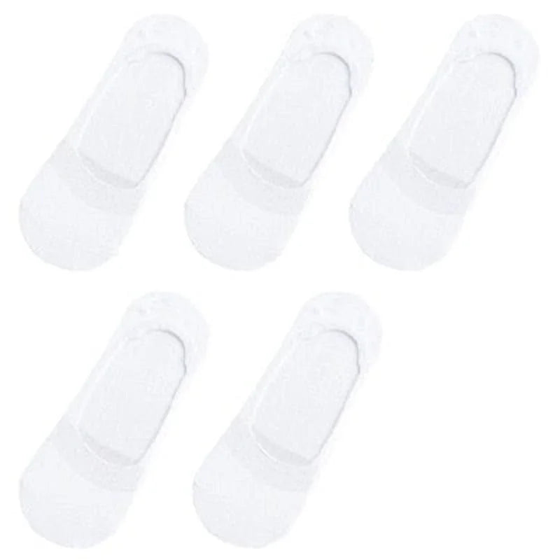 Pack de 5 paires de chaussettes de cheville pour femmes - blanc / 35-40