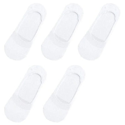 Pack de 5 paires de chaussettes de cheville pour femmes - blanc / 35-40