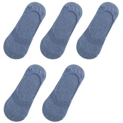 Pack de 5 paires de chaussettes de cheville pour femmes - bleu / 35-40