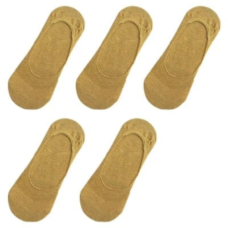 Pack de 5 paires de chaussettes de cheville pour femmes - jaune / 35-40