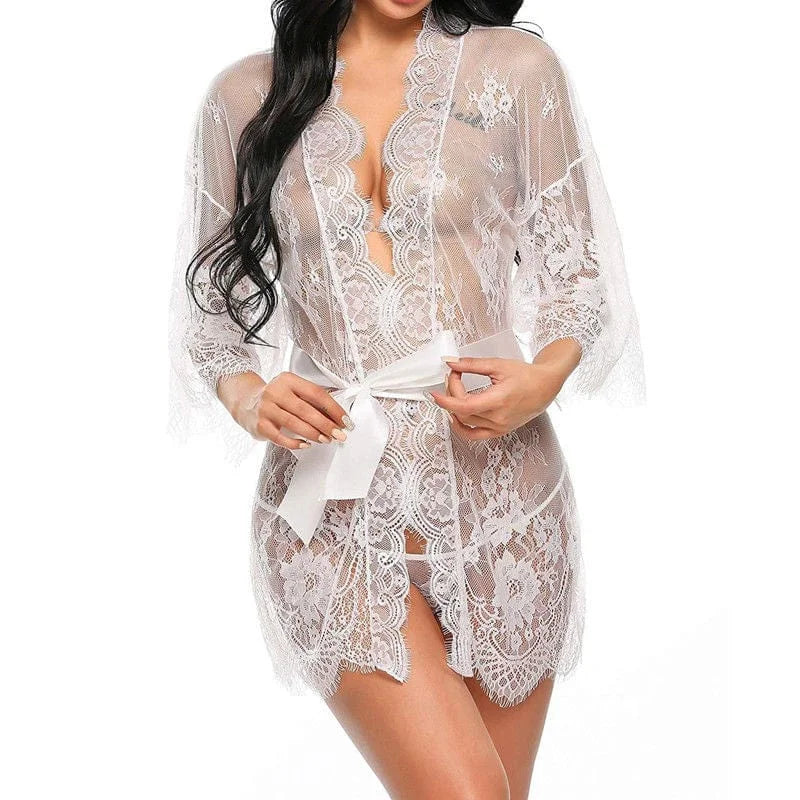 Peignoir robe en dentelle