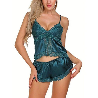 Pyjama ample en satin - vert / s