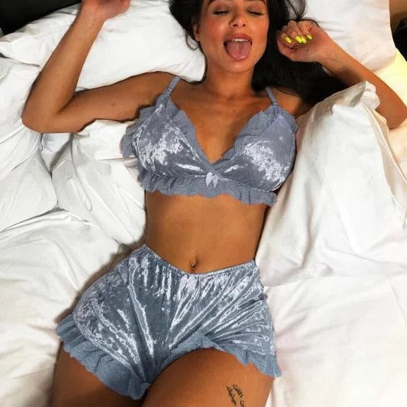 Pyjama brillant pour femme avec brassière