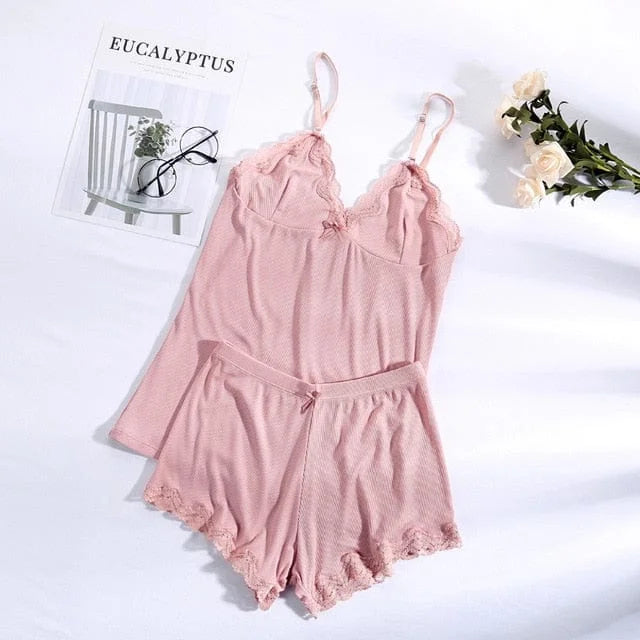 Pyjama classique pour femme - rose / universel