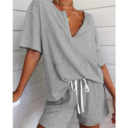 Pyjama classique pour femmes - gris / s