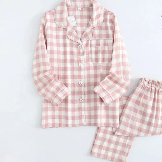 Pyjama enfant à carreaux - rose / 110 centimètres