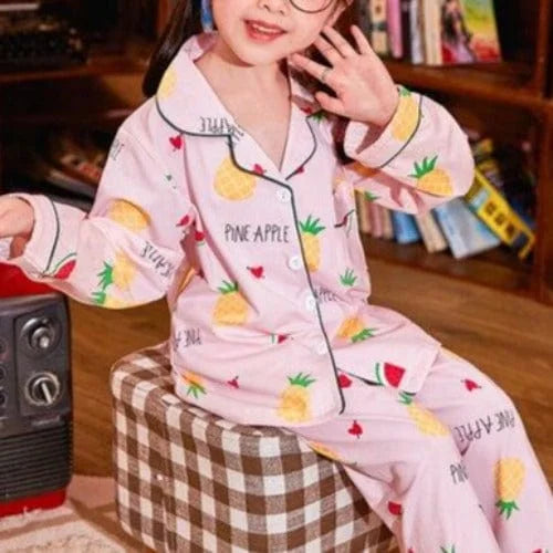 Pyjama enfant avec manches longues - rose / 90 centimètres