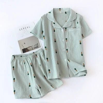 Pyjama femme à motif de carotte - vert / s