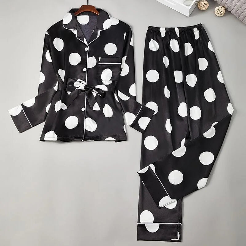 Pyjama femme à pois - noir / s