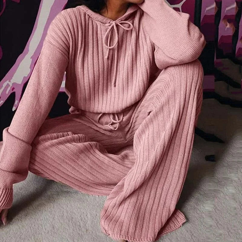Pyjama femme à rayures larges et amples - rose / s