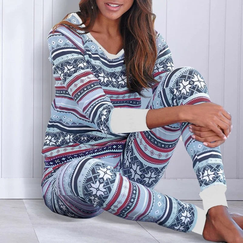 Pyjama femme de noël - bleu marine / s