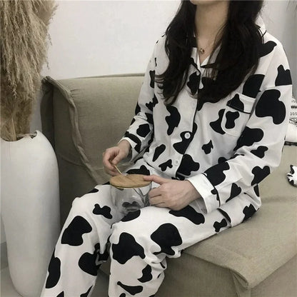 Pyjama imprimé vache pour femme