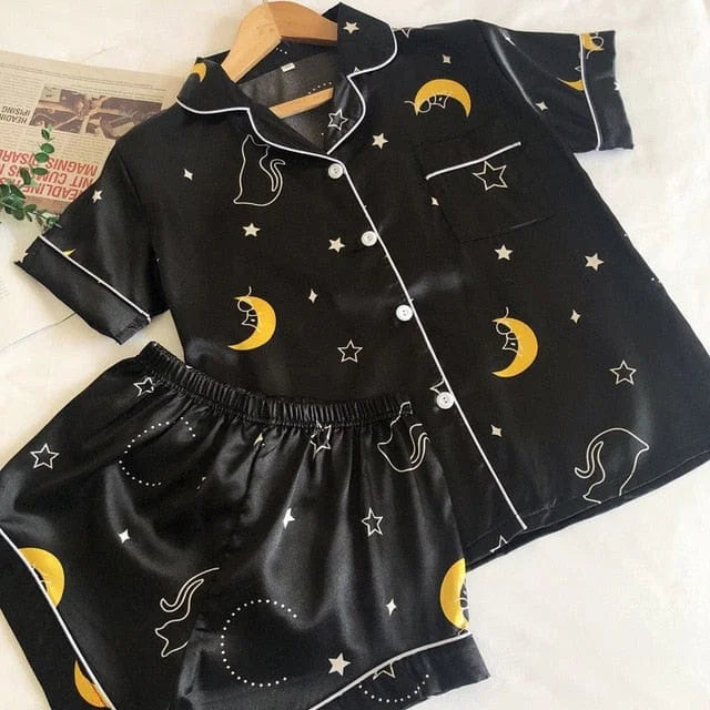 Pyjama pour femme à deux pièces avec la lune