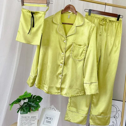 Pyjama pour femmes à manches longues - jaune / s