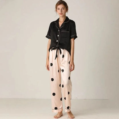 Pyjama pour femmes avec pantalon long - noir / s