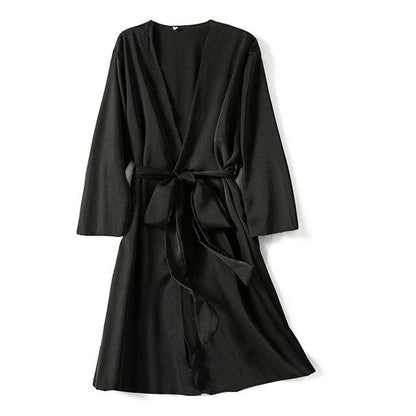Robe de chambre classique pour femmes - noir / s