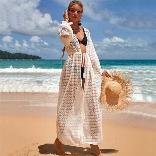 Robe de plage en dentelle avec motif floral - universel