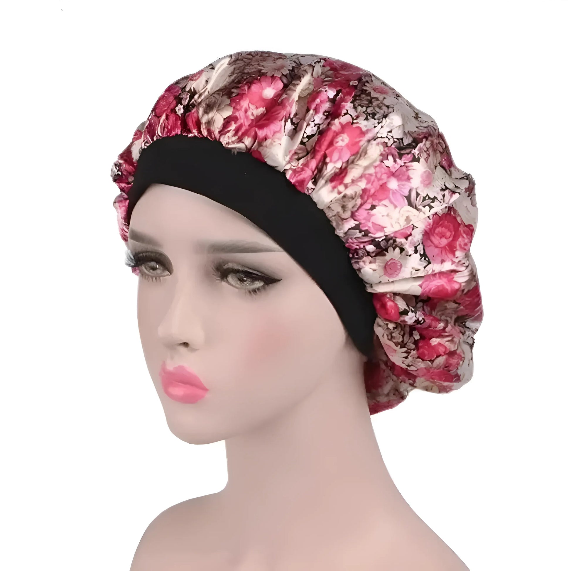 Rose Bonnet de nuit en satin à fleurs