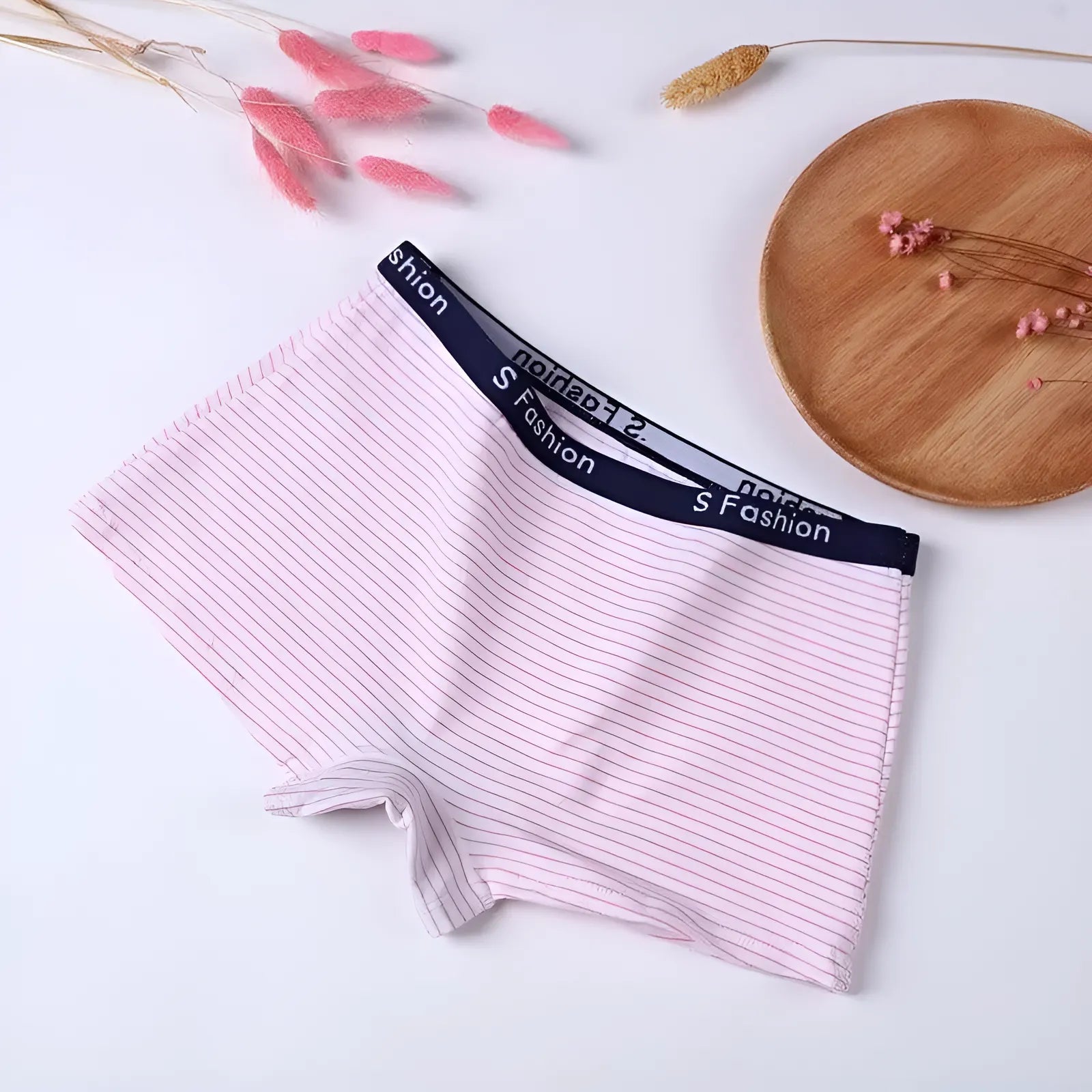 Rose Boxers rayés pour femmes