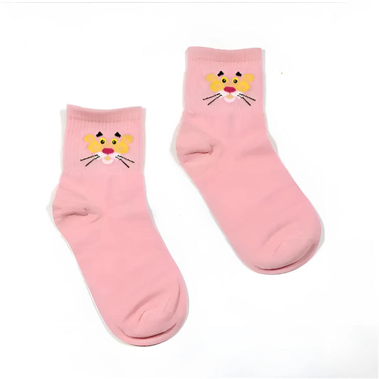 Rose Chaussettes de cheville avec design de la Panthère Rose