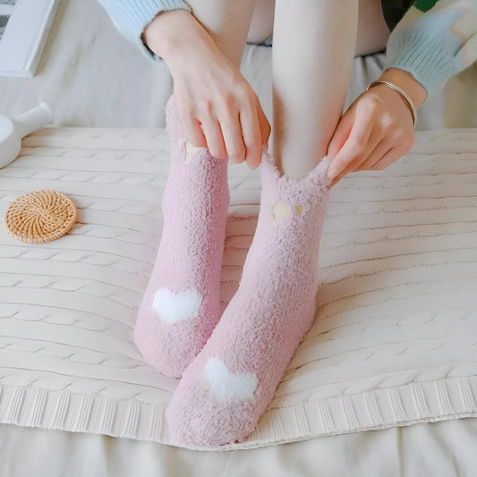 Rose Chaussettes moelleuses pour femmes