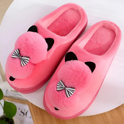 Rose Chaussons à imprimé chat