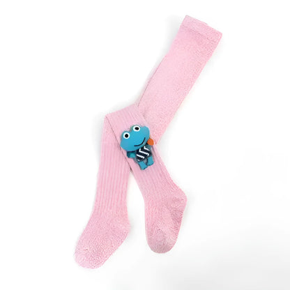 Rose Collants pour enfants avec design de grenouille