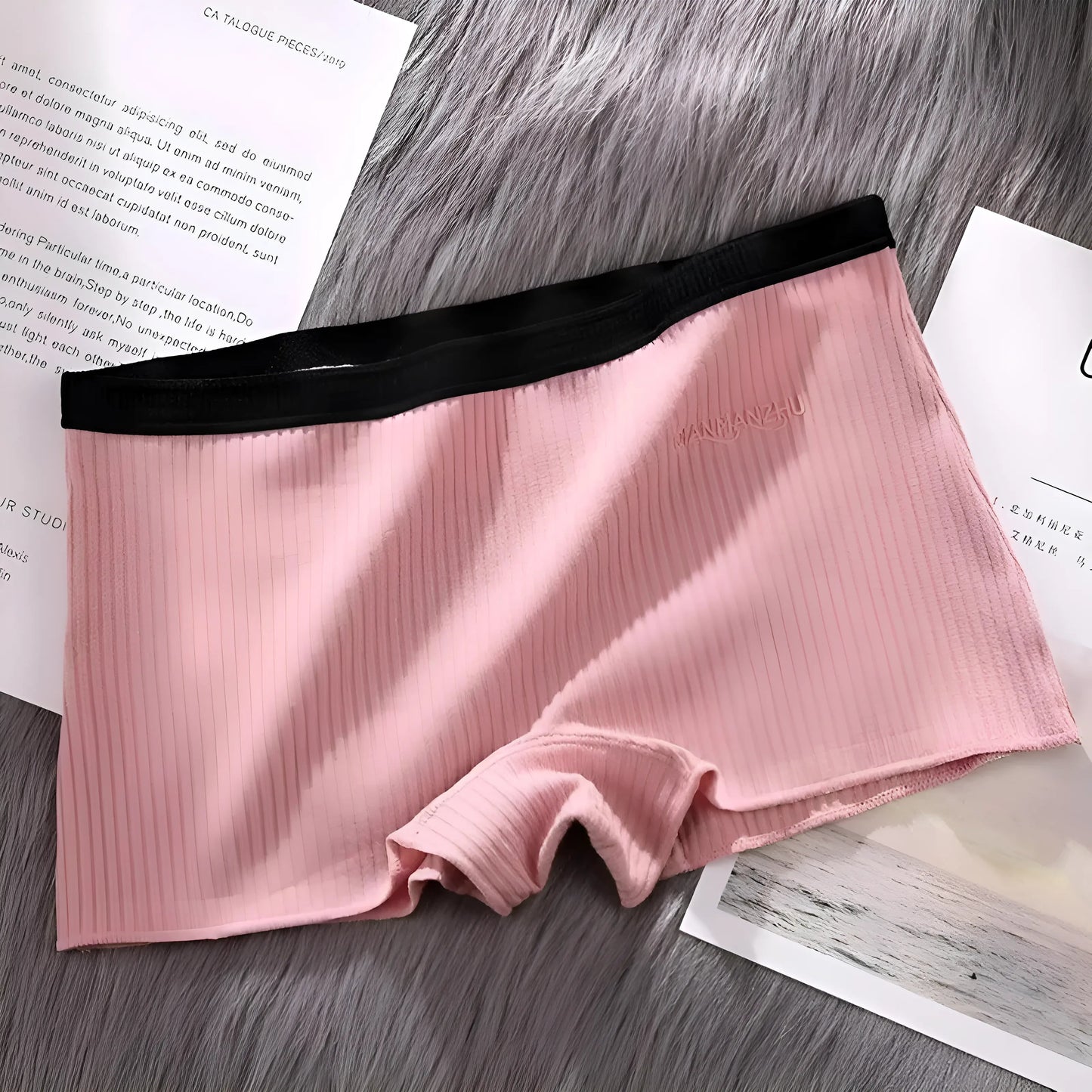 Rose Culottes de boxeur pour femmes avec garniture décorative