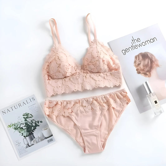 Rose Ensemble de lingerie en dentelle avec motif floral