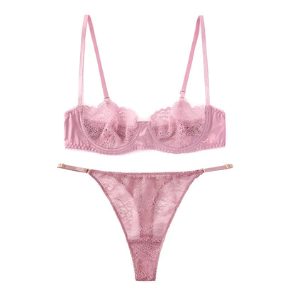 Rose Ensemble de lingerie sensuel avec de délicates dentelles