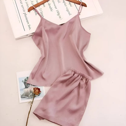 Rose Ensemble de pyjama deux pièces classique pour femmes