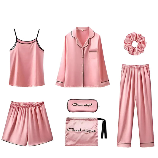 Rose Ensemble de sommeil sept pièces