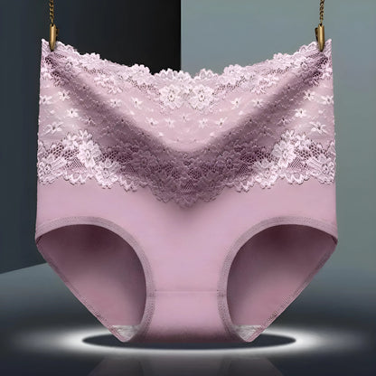 Rose foncé Culotte haute en dentelle