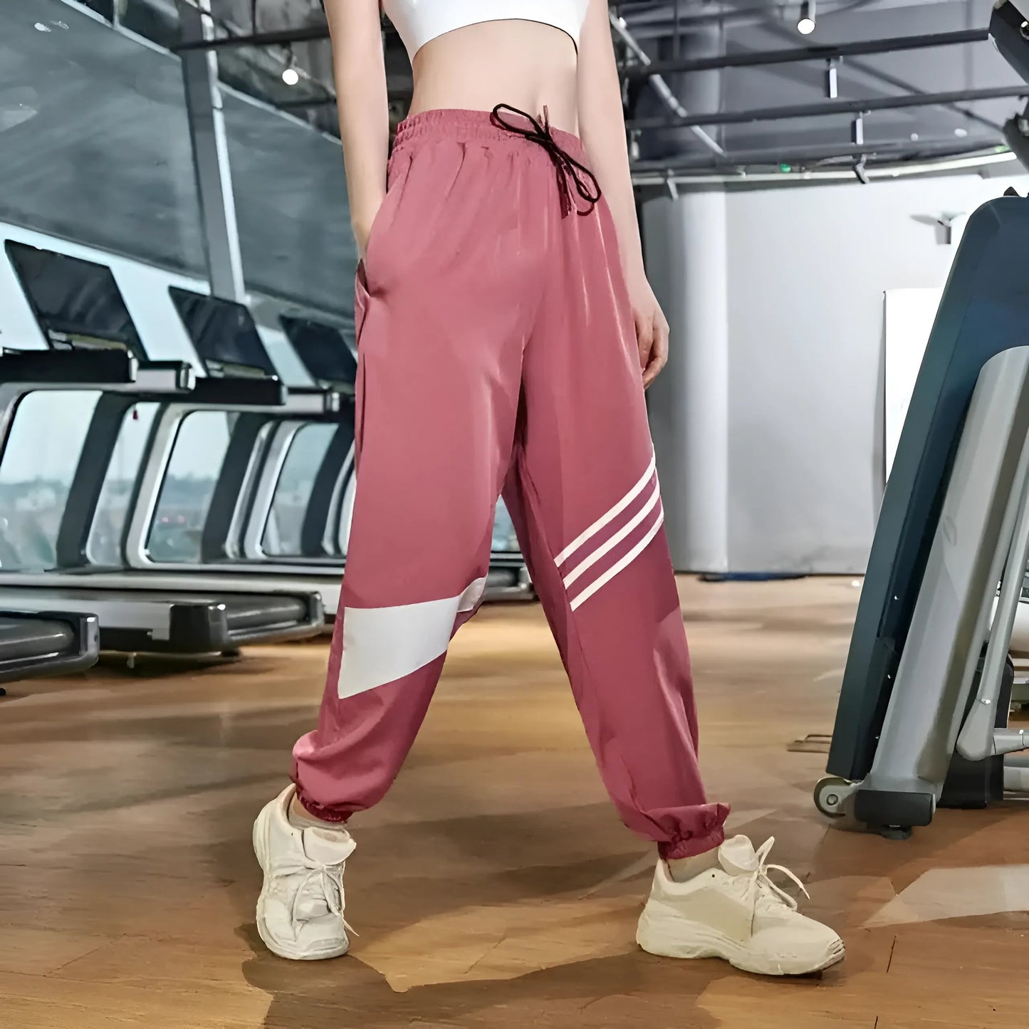 Rose Pantalons de survêtement amples