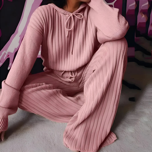 Rose Pyjama femme à rayures lâches