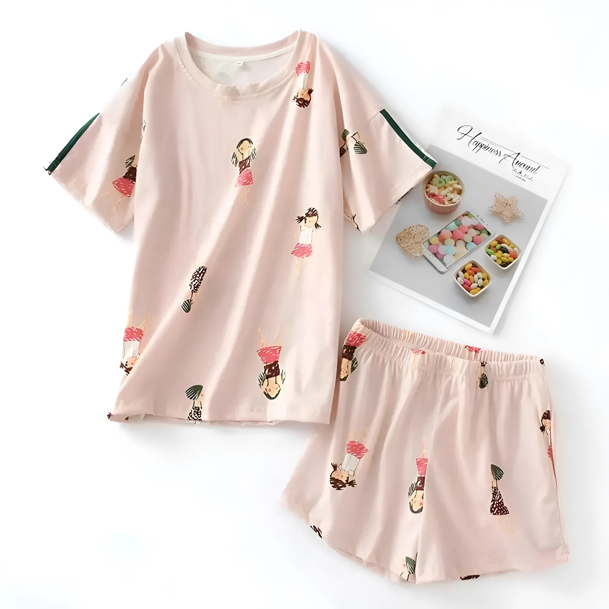 Rose Pyjamas à imprimé doodle pour femmes