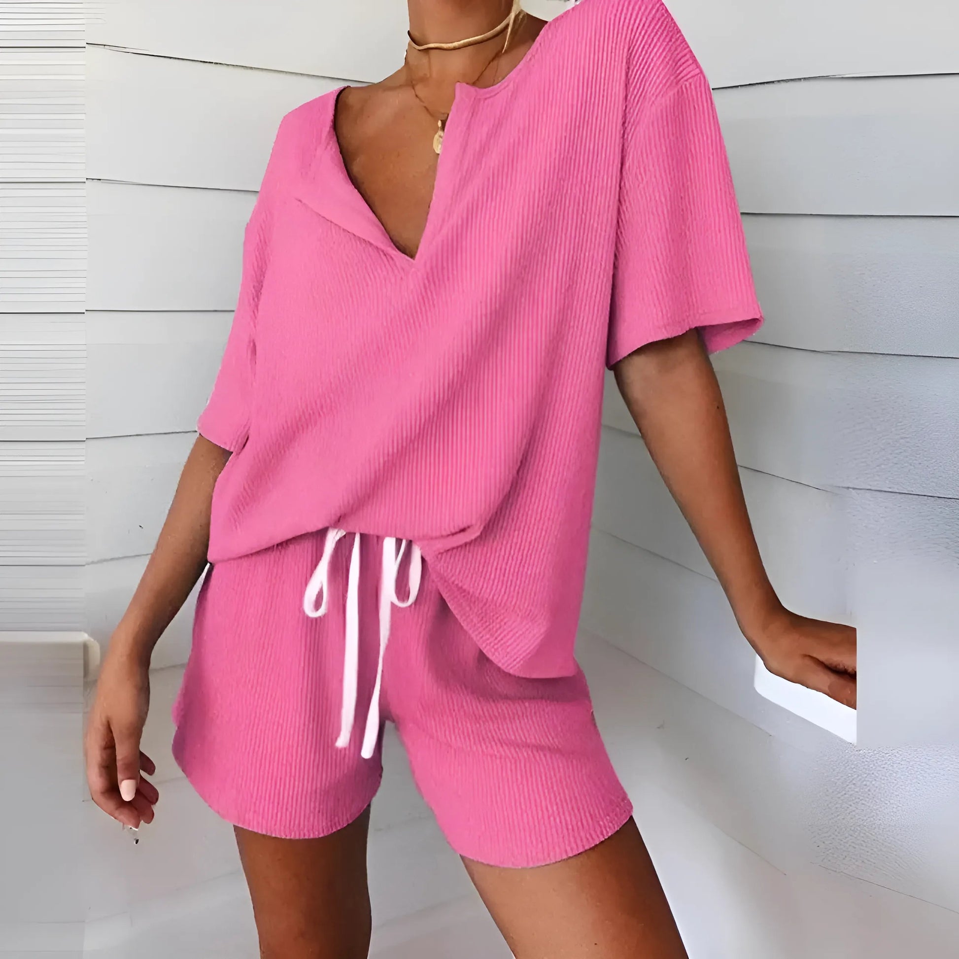 Rose Pyjamas classiques pour femmes